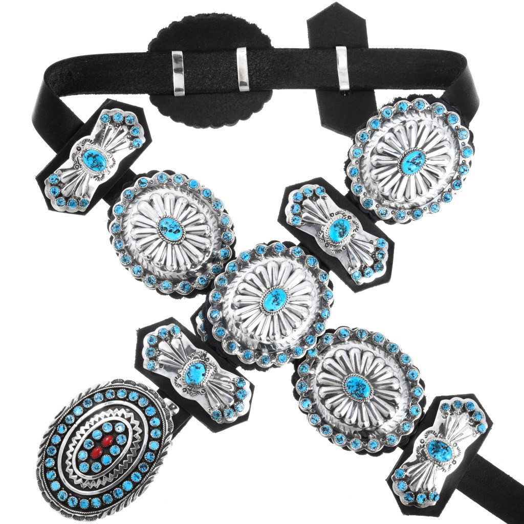 Turquoise & Sterling Silver Concho Belt