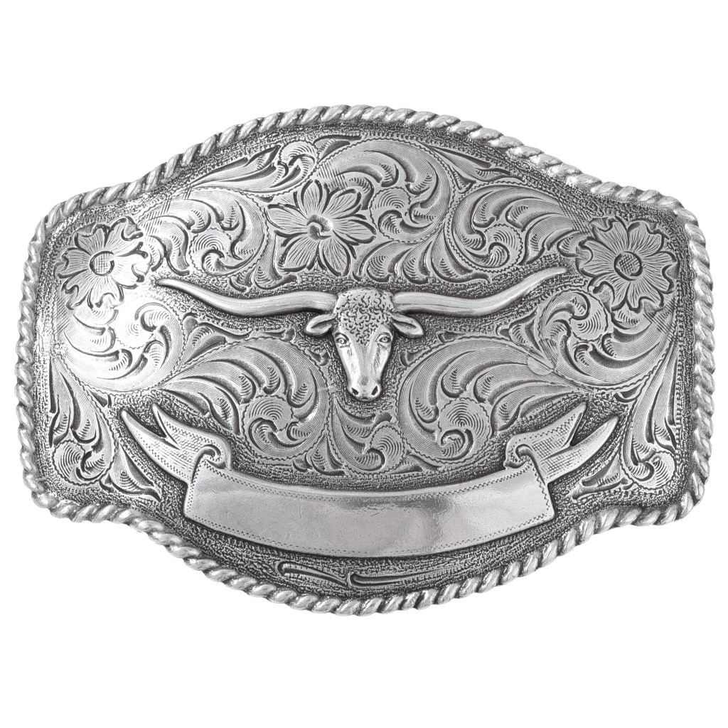 Western Silver Belt Black