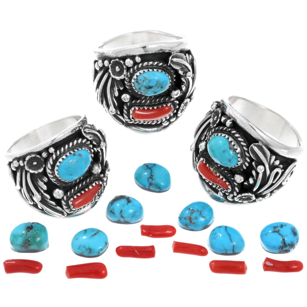 55 Carat Natural Triangle Coral Silver Ring For Men - Birthstone Ring In Sterling Silver (Sizes 4-13) - View #11
