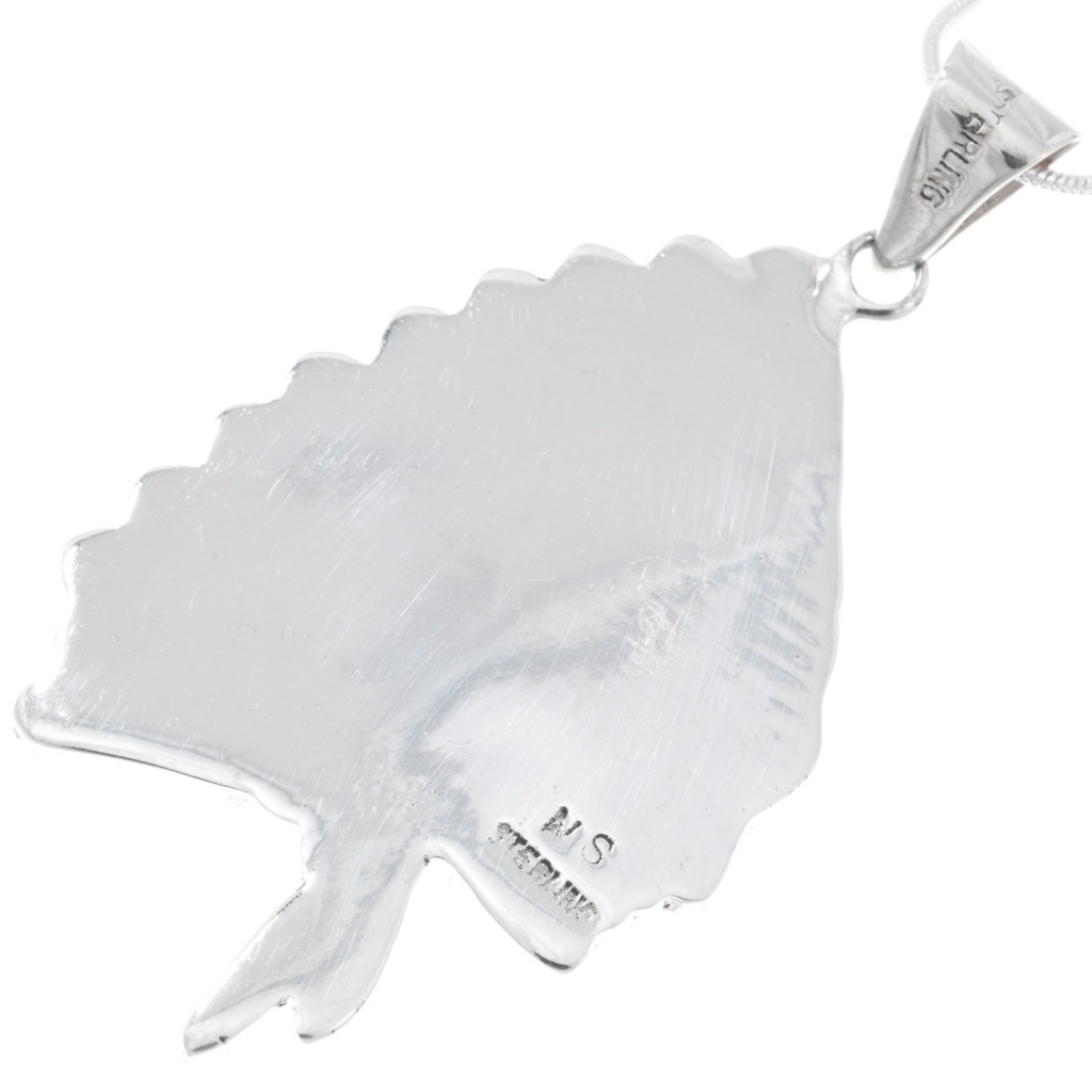 Sterling Silver Warrior Head Design Pendant With Chain 43547