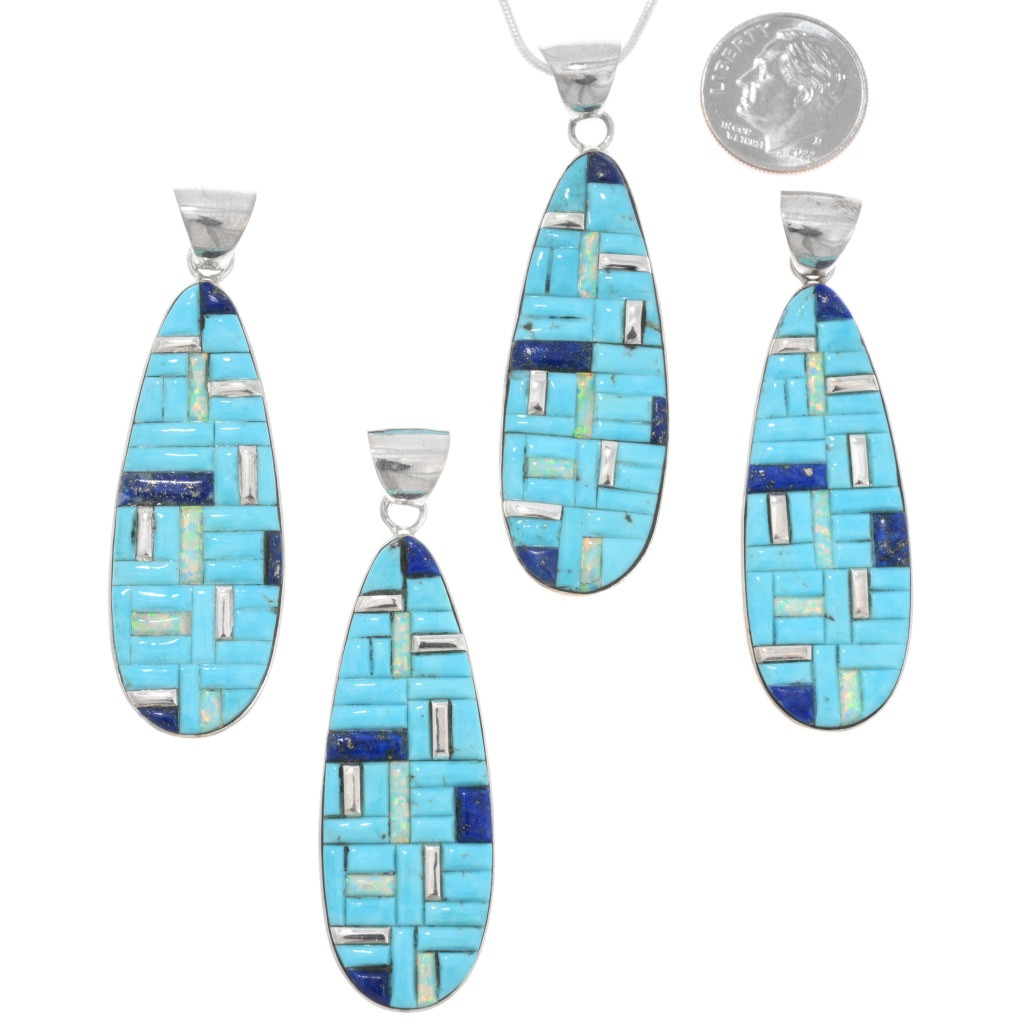 Turquoise Southwest Design Pendant With Chain 43550