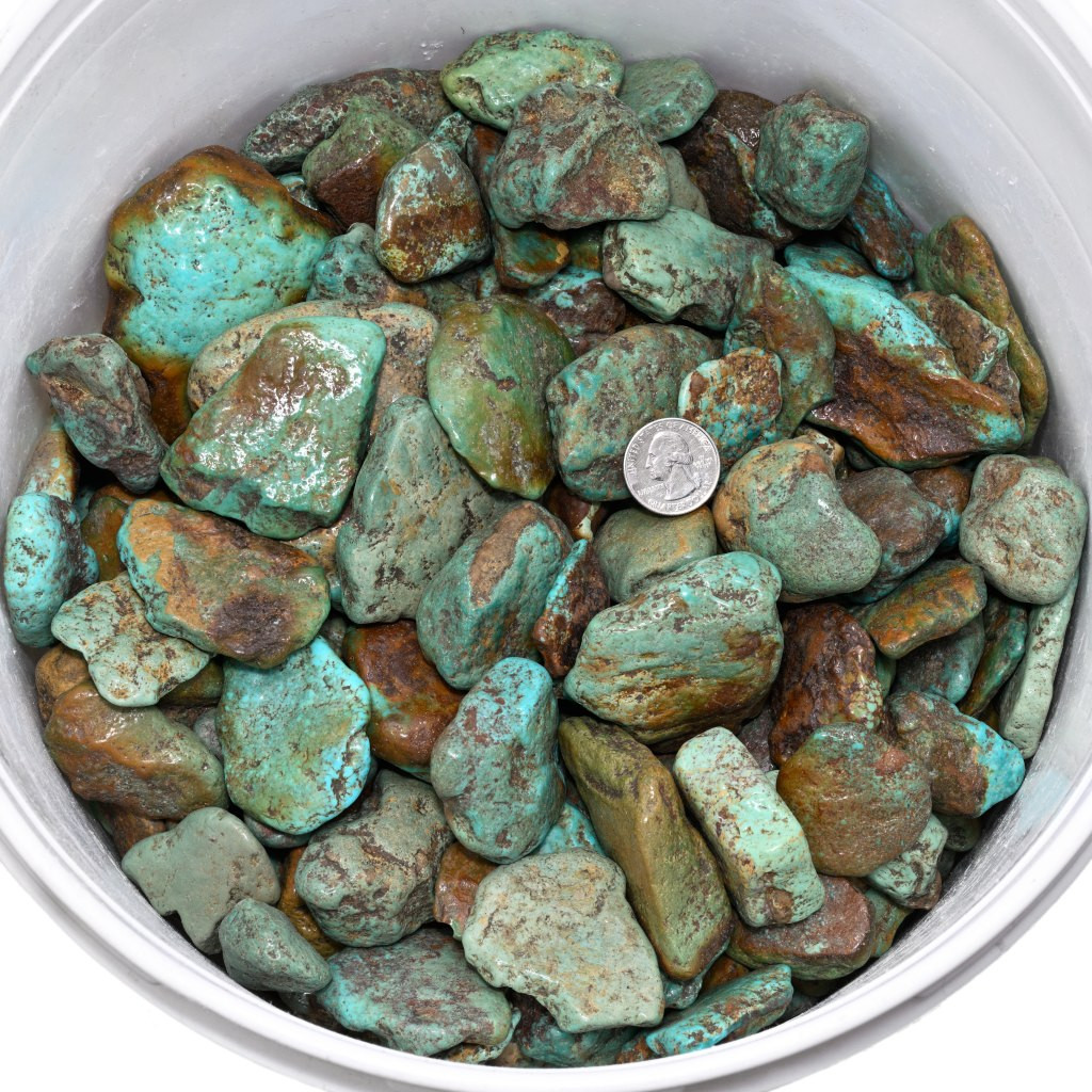 High Grade Turquoise Rough Sonora Nuggets Caramel Matrix One Pound