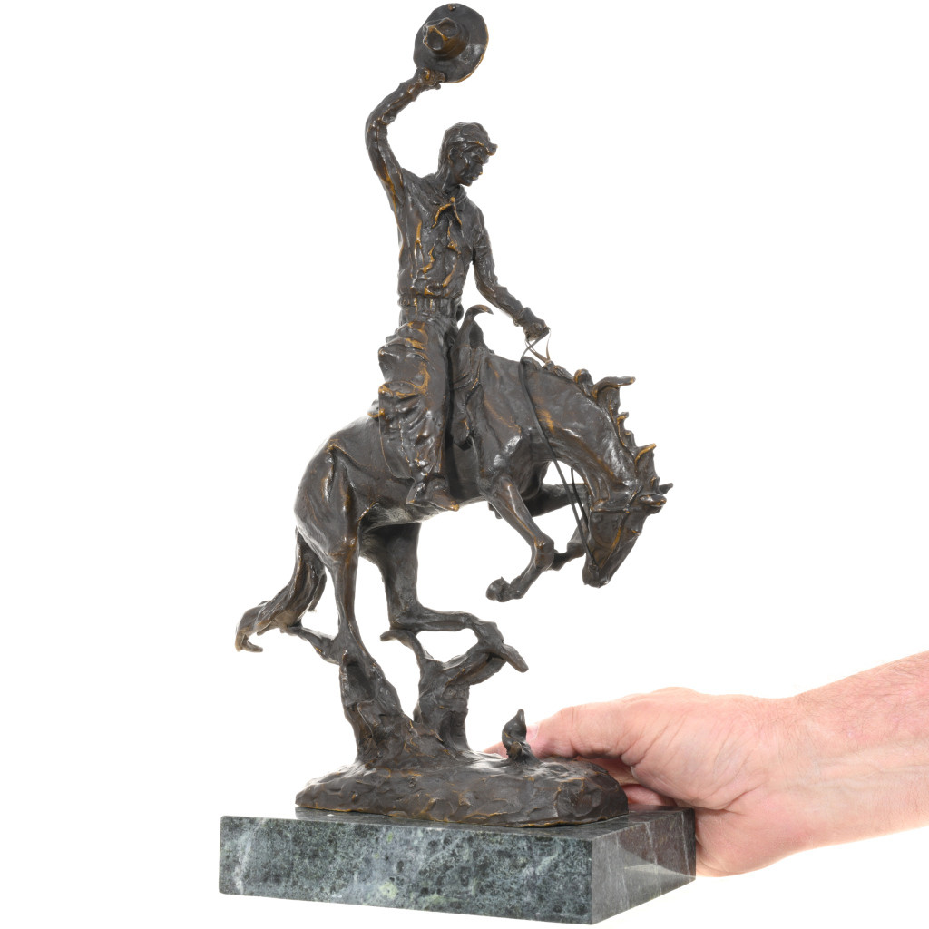 Cowboy on Horse Western Bronze Sculpture by Carl Kauba Collectible 44058