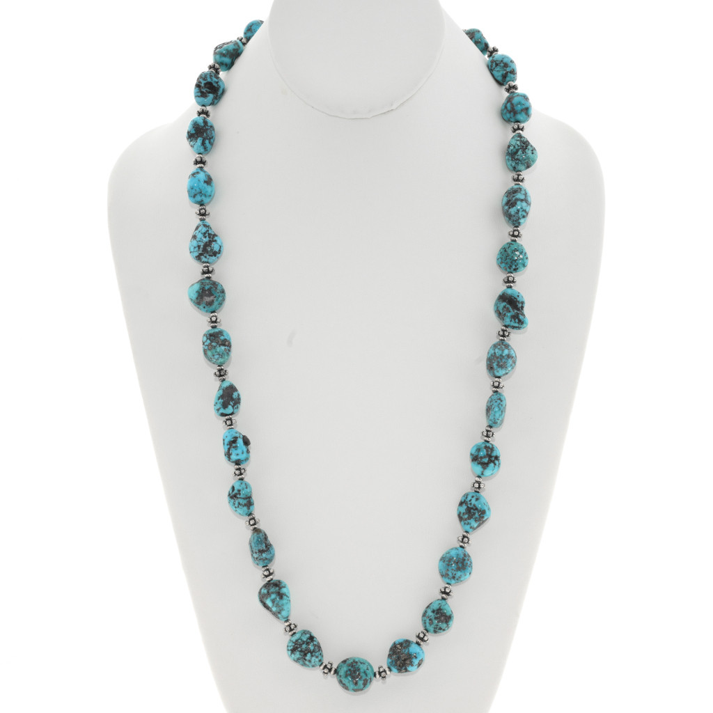 Natural Old Stock Sleeping Beauty Turquoise Beaded Necklace