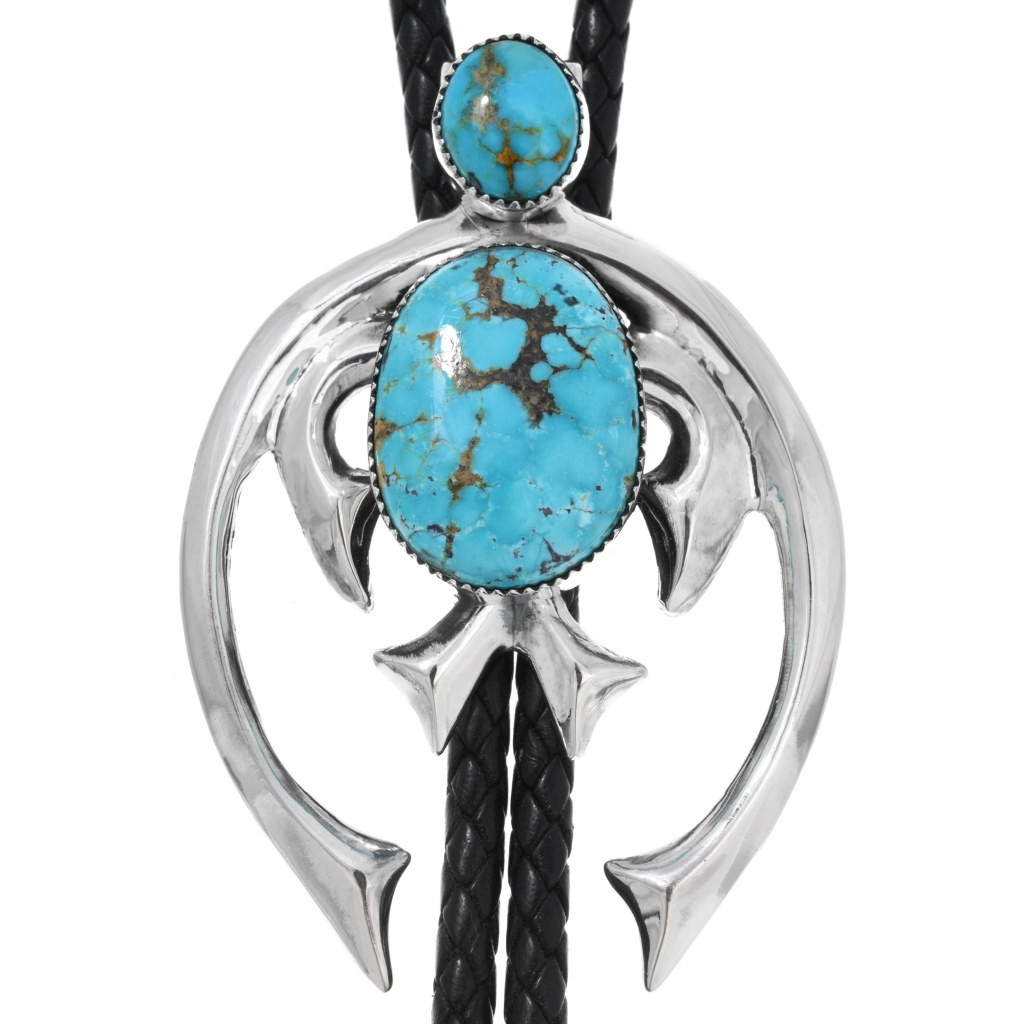 Tremendous Navajo Native American Sterling Silver Southwest Bolo Tie Tremendous Navajo Native American Sterling Silver Southwest Bolo Tie