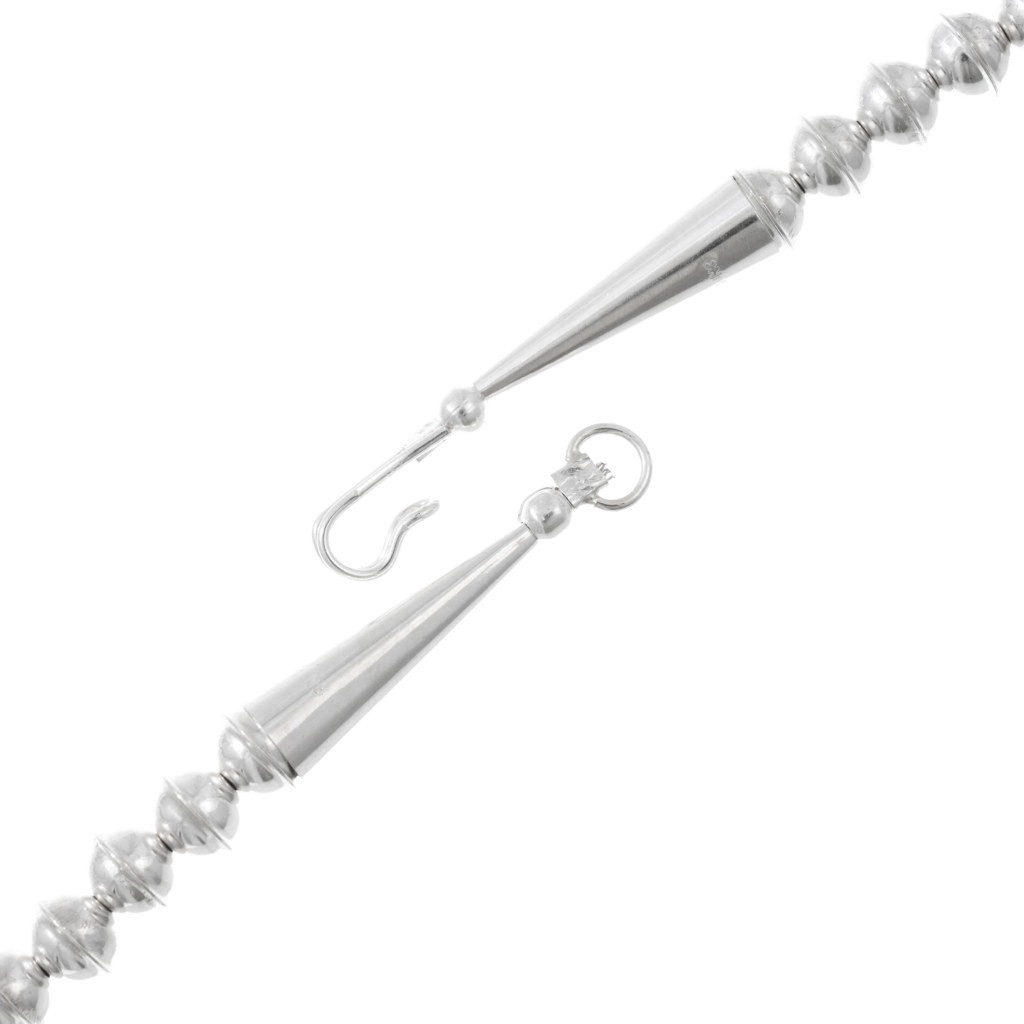 Turquoise Nugget Bear Paw Navajo Squash Blossom Necklace 44937