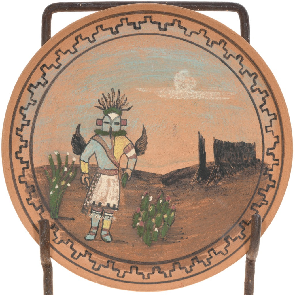 Vintage Traditional Hopi Hummingbird Kachina Hand Painted Pottery Plate ...