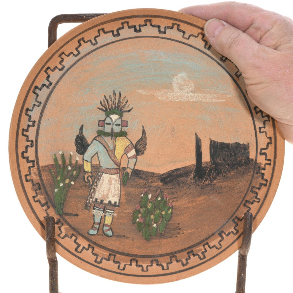 Vintage Traditional Hopi Hummingbird Kachina Hand Painted Pottery Plate ...