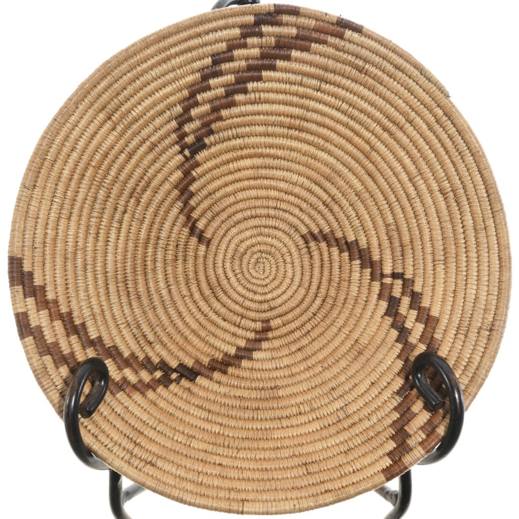 Native American Inspired Style Woven Whirling Design Basket 46686