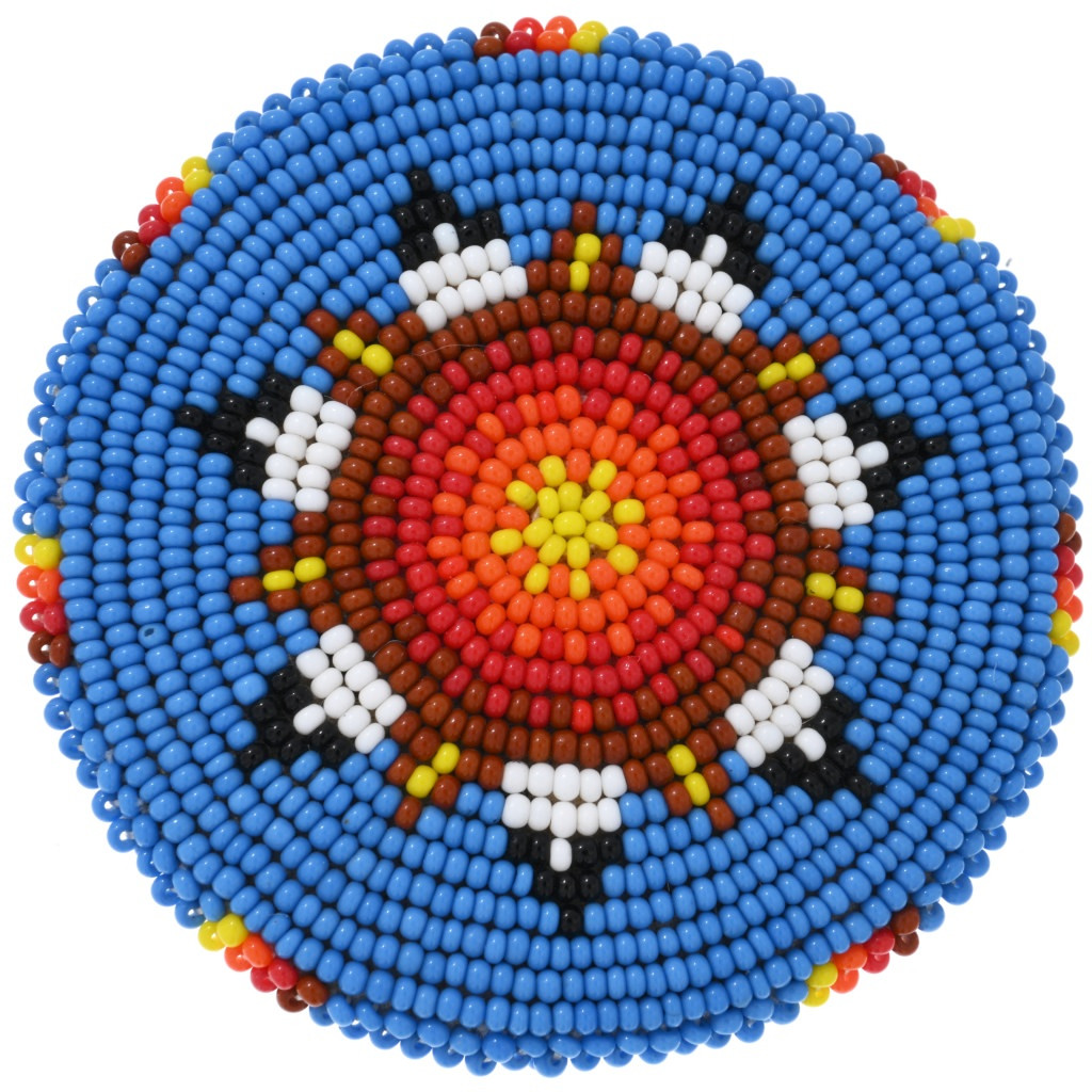 Colorful Vintage Native American Style Seed Bead Belt Buckle 47225