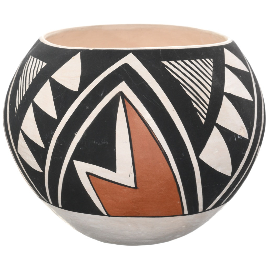 Vintage Acoma Polychrome Pottery Bowl 47605