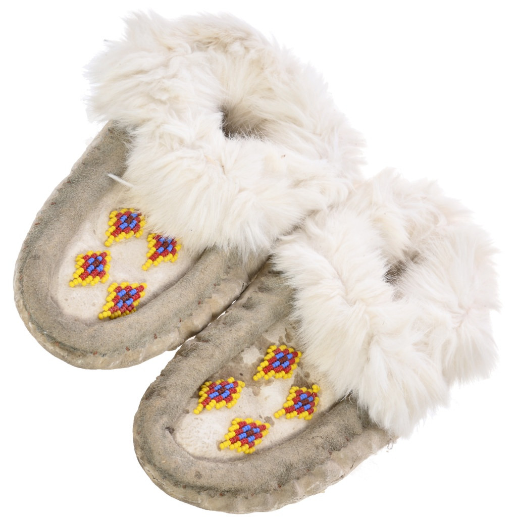 Shoes Native American Leather Moccasins Vintage Hand Beaded