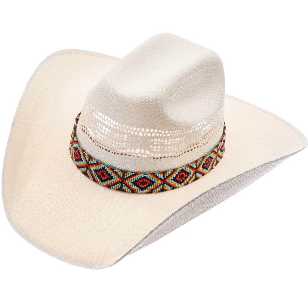 Black Traditional Beaded Native American Style Hatband 48199