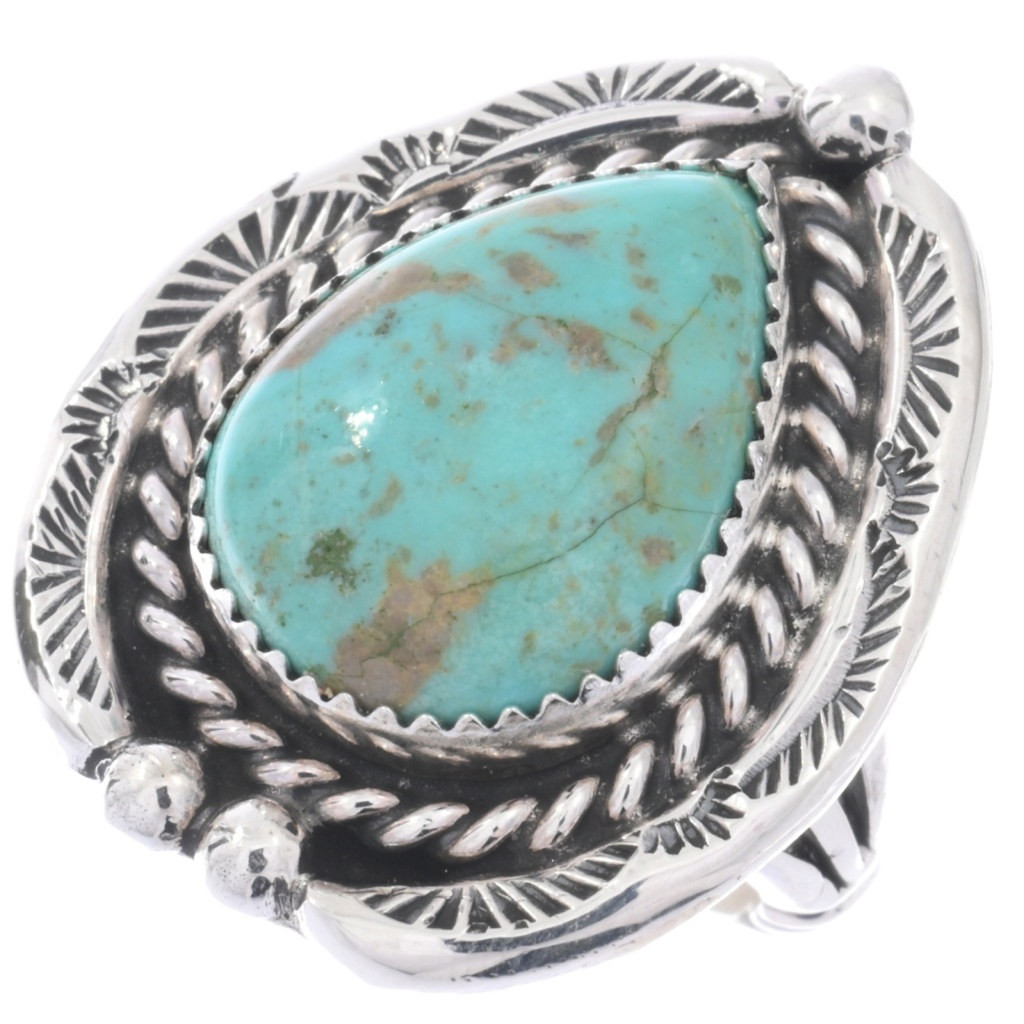 Patagonia Turquoise Sterling Silver Teardrop Design Native
