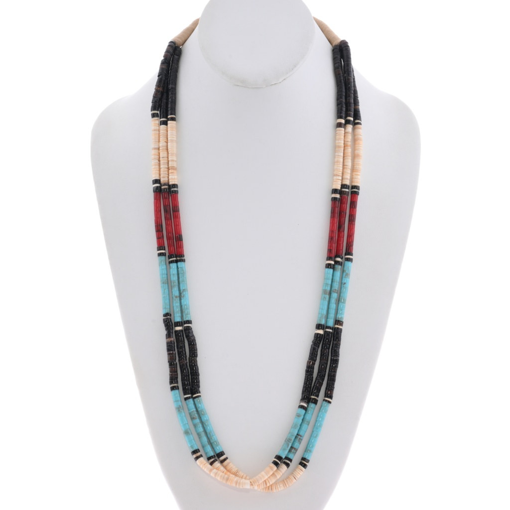 Santo Domingo Style Heishi Necklace Southwest Wrapped Style Three