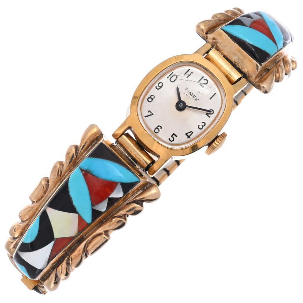 Vintage 14k Zuni watch tips. Native American | Accessories | 4k Gold Vintage Zuni Native  main image 2