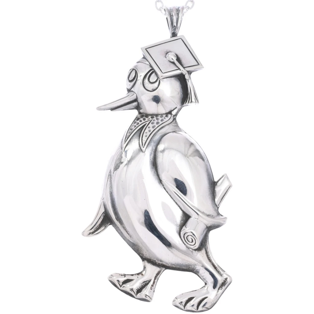 Sterling Silver Graduate Penguin Pendant with Diploma Unique Academic ...