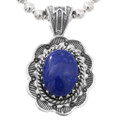 Southwest Lapis Sterling Silver Pendant 25549