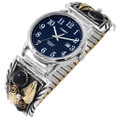 Silver Gold Onyx Watch 24501