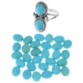 Two Stone Traditional Turquoise Ladies Ring 20046