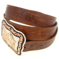 Hand Dyed Leather Belt 22351