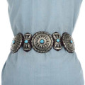 Navajo Hammered Silver Concho Belt 24355