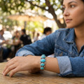 Real Turquoise Cuff Bracelet Womens 22553