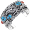 Turquoise Sterling Silver Eagle Bracelet 18057