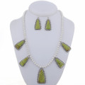 Gaspeite Silver Necklace Set 24648