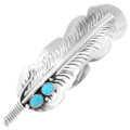Silver Feather Turquoise Hair Barrette 23767