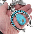 Sterling Silver Turquoise Silver Dollar Coin Squash Blossom Necklace 22969