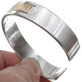 Overlaid Sterling Silver Gold Sports Cuff 24610