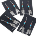 Native American Sterling Silver Feather Earrings 26205