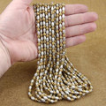 Wholesale Lot of 12 4mm to 6mm Silver and Brass Bali Bead Strands