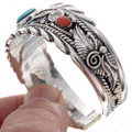 Turquoise Coral Cuff Bracelet 15680