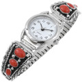 Navajo Sterling Silver Coral Watch 23015