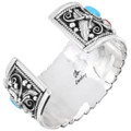 Native American Turquoise Sterling Silver Eagle Mens Cuff Bracelet 15868