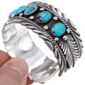 Kingman Turquoise Hammered Silver Cuff 17623