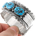 Natural Kingman Turquoise Cuff Bracelet 17622