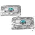 Navajo Made Turquoise Silver Buckle 11857