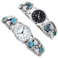 Turquoise Navajo Watch Native American Time Piece 23587
