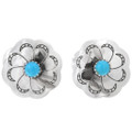 Navajo Silver Concho Turquoise Earrings 20745