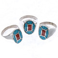 Chip Inlay Navajo  Mens Ring 25284