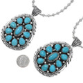 Navajo Sterling Silver Sleeping Beauty Turquoise Cluster Pendant 26281