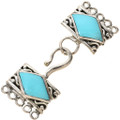 Sterling Silver Turquoise Five Strand Necklace Hook and Eye Set 0058