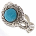 Turquoise Silver Navajo Ring 25669