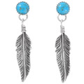 Turquoise Feather Navajo Earrings 27147