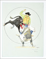 Indian Cowboy Bull Riding Art Print 35803