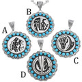 Full Size Navajo Sterling Silver Overlay Symbols Pendant 10142