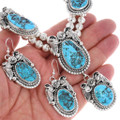 Navajo Turquoise Y Necklace Jewelry Set 25805